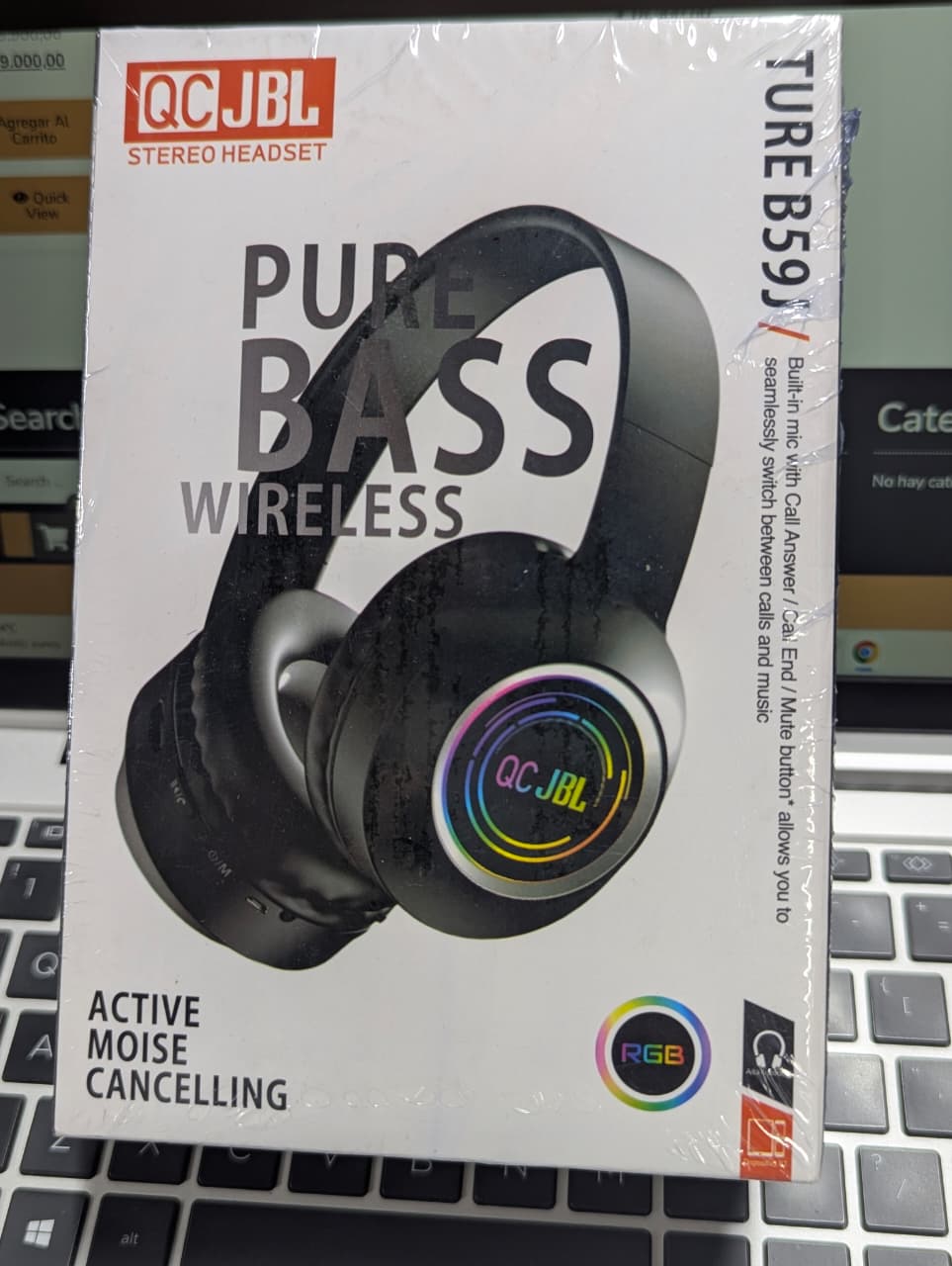 QC JBL Pure Bass Wireless Headphone  ( Ture B59J)