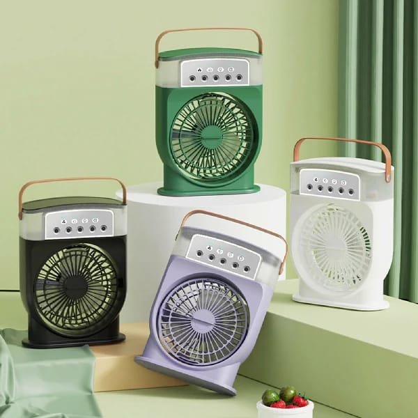 Fan USB Personal Air Cooler Mini Humidifier Misting Fan-Green
