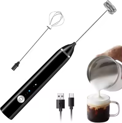 Milk Frother Handheld Coffee Frother Electric Whisk, USB Rechargeable Foam Maker Bubbler Egg Beater for Hot Chocolate